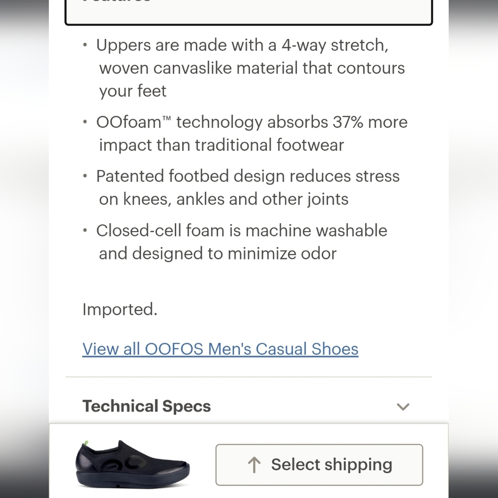 Oofos Mens Oomg Eezee Shoes - Picture 3 of 10